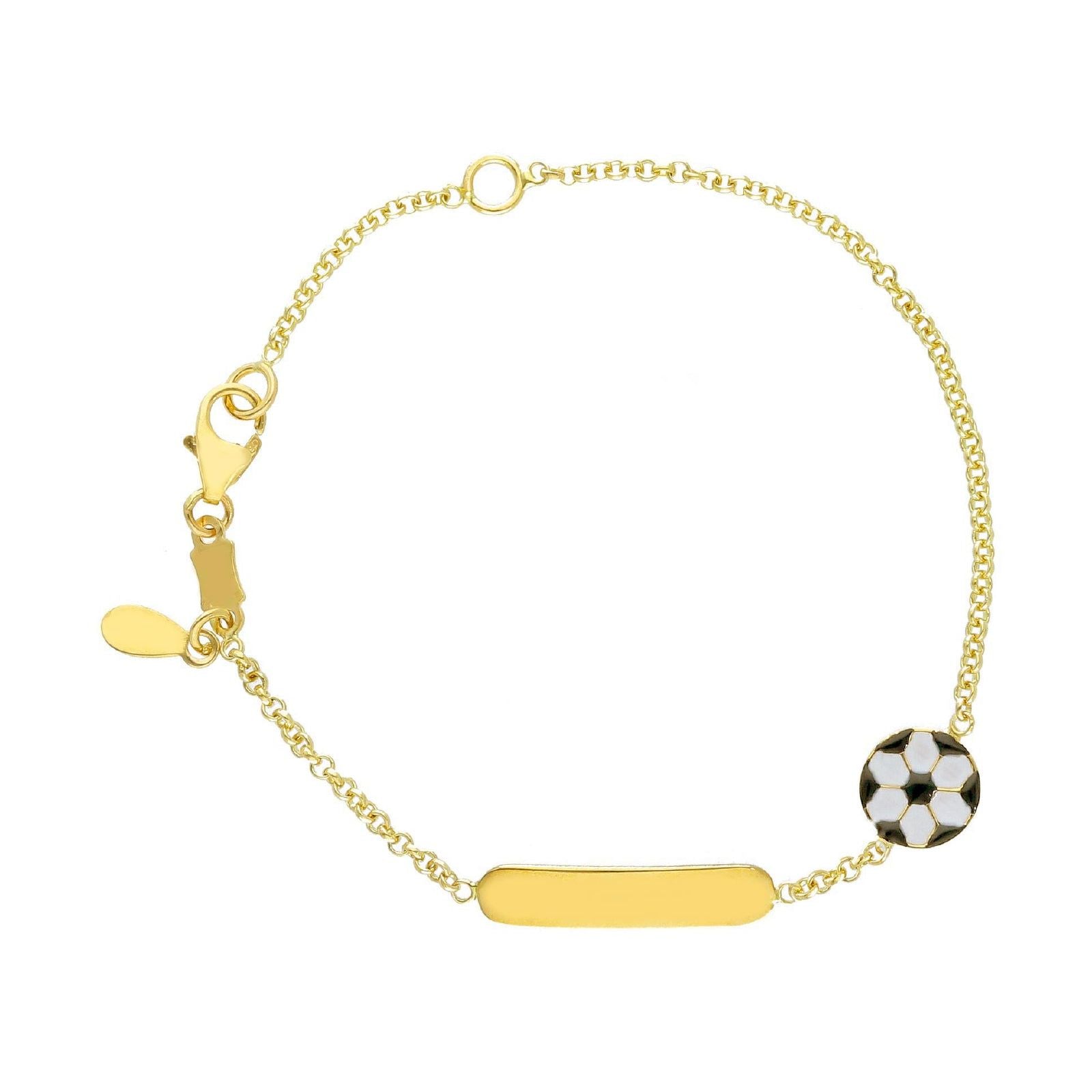 Bracciale bambino JOY Gioielli in oro giallo targhetta e pallone 221040-1