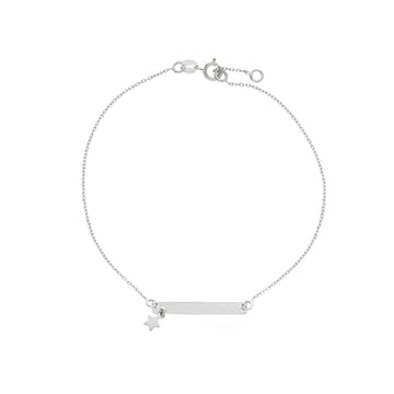 Bracciale donna e bambina JOY Gioielli in oro bianco targhetta con stella