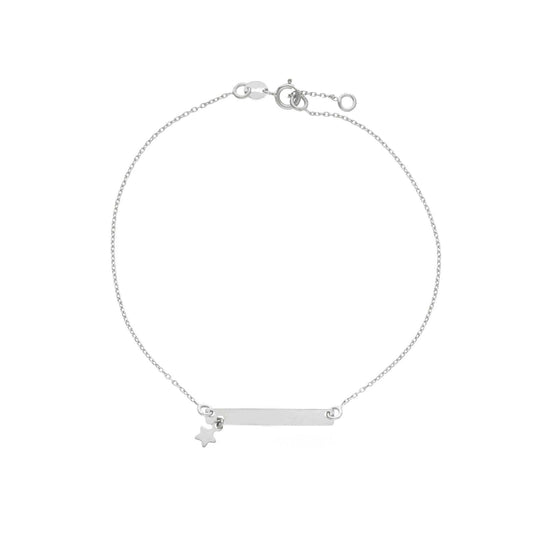 Bracciale donna e bambina JOY Gioielli in oro bianco targhetta con stella