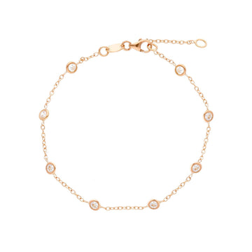 Bracciale donna JOY Gioielli in oro rosé con 8 zirconi