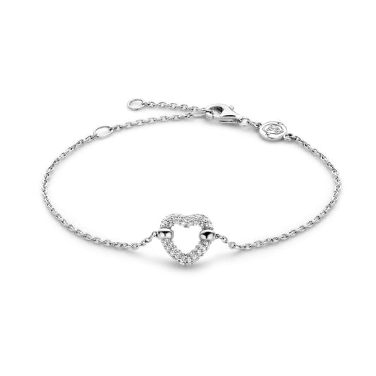 Bracciale catena donna TI SENTO Milano in argento cuore zirconi