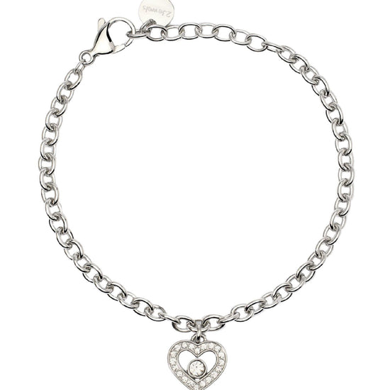 Bracciale donna 2Jewels To Be Loved in acciaio con cuore di cristalli 232493-1