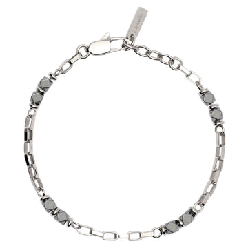 Bracciale uomo 2Jewels Station maglie allungate e ematite grigia