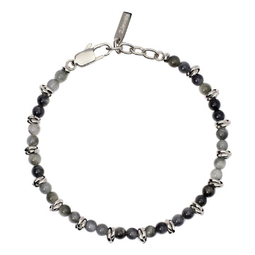 Bracciale uomo 2Jewels Original in acciaio e occhio di falco grigio 232502-1