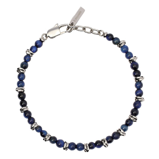 Bracciale uomo 2Jewels Original in acciaio e occhio di tigre blu