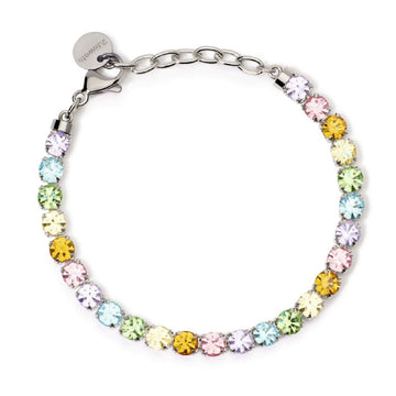 Bracciale tennis donna 2Jewels Youcolors acciaio cristalli multicolor accesi di 5mm