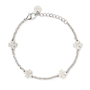 Bracciale donna 2Jewels Preppy acciaio con quadrifogli e cristalli