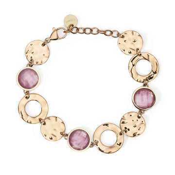 Bracciale donna 2Jewels Dune acciaio rosé con elementi tondi, glass e madreperla