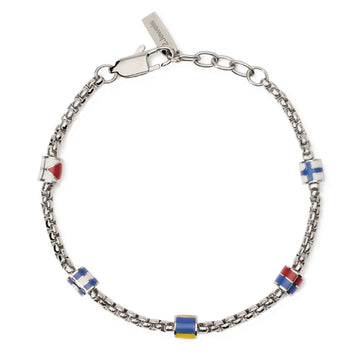 Bracciale tennis uomo 2Jewels Nautica acciaio con rondelle multicolor