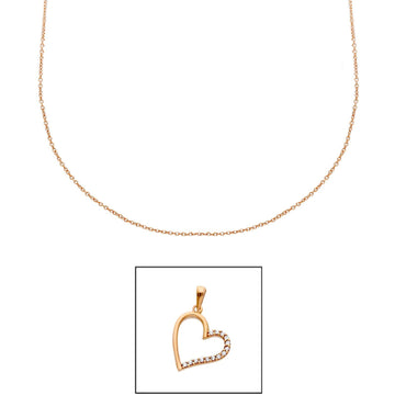 Collana donna JOY Gioielli Oro in oro rosa con cuore e zirconi