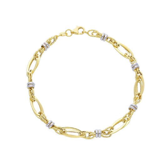 Bracciale donna JOY Gioielli in oro giallo e bianco maglie diverse forme