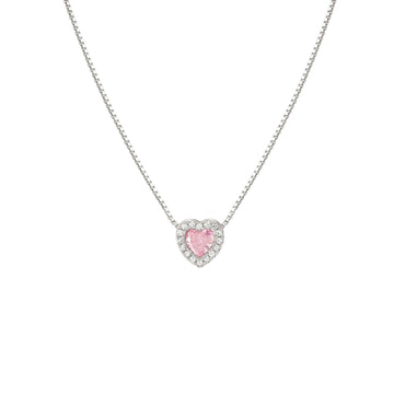 Collana donna Nomination All My Love argento zirconi bianchi e rosa a cuore