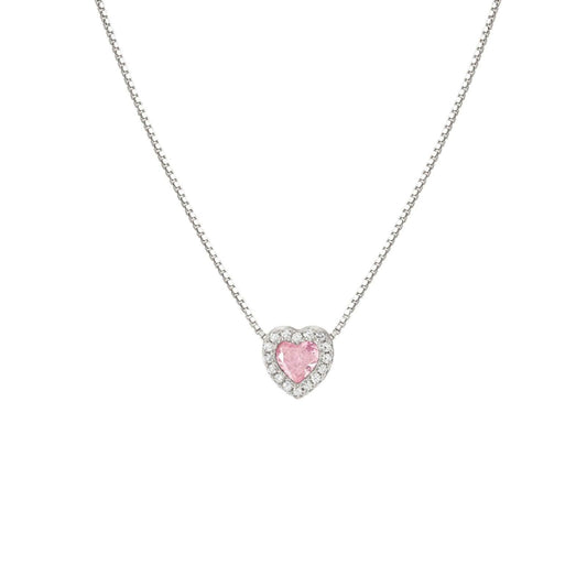 Collana donna Nomination All My Love argento zirconi bianchi e rosa a cuore