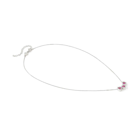 Collana donna Nomination All My Love argento tre cuori zirconi bianchi e rossi