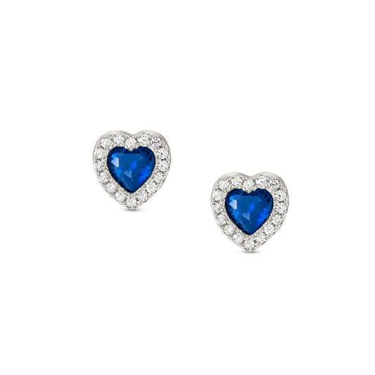 Orecchini donna Nomination All My Love argento zirconi bianchi e blu a cuore