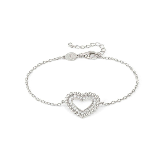 Bracciale donna Nomination Lovecloud in argento con cuore e zirconi