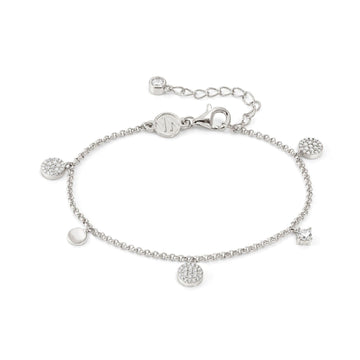 Bracciale catena donna Nomination Lucentissima in argento con charm pendenti in zirconi bianchi