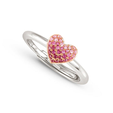 Anello regolabile donna Nomination Crysalis in argento con cuore di zirconi rosa