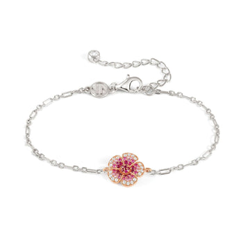 Bracciale donna Nomination Crysalis in argento con fiore di zirconi bianchi e rosa