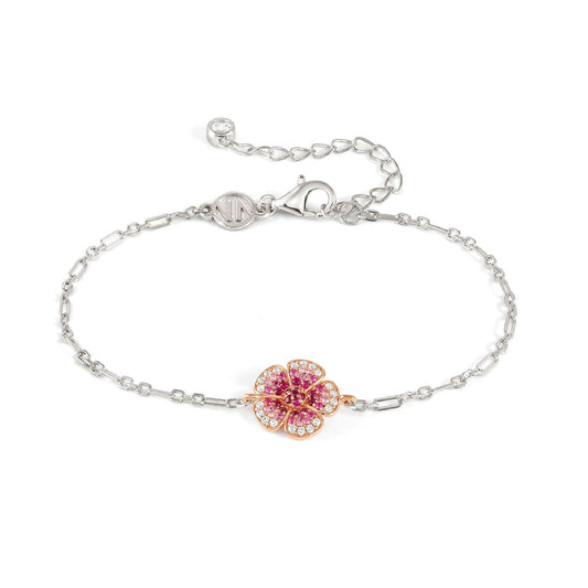 Bracciale donna Nomination Crysalis in argento con fiore di zirconi bianchi e rosa