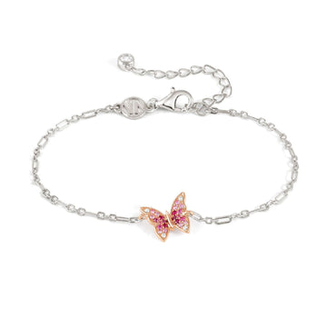 Bracciale donna Nomination Crysalis in argento con farfalla di zirconi bianchi e rosa