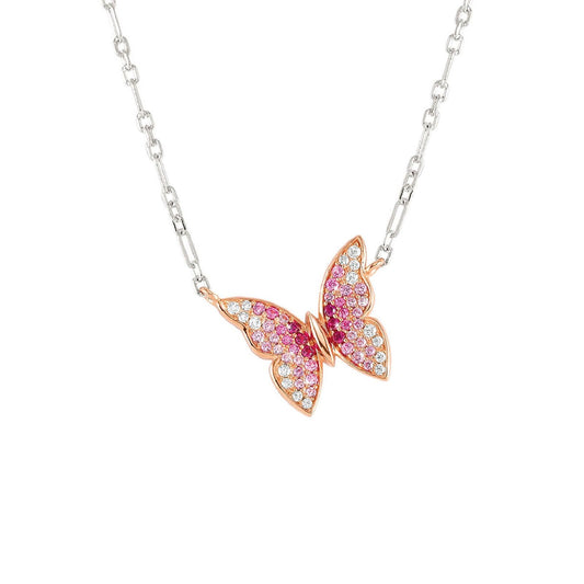 Collana girocollo donna Nomination Crysalis in argento con farfalla in zirconi bianchi e rosa