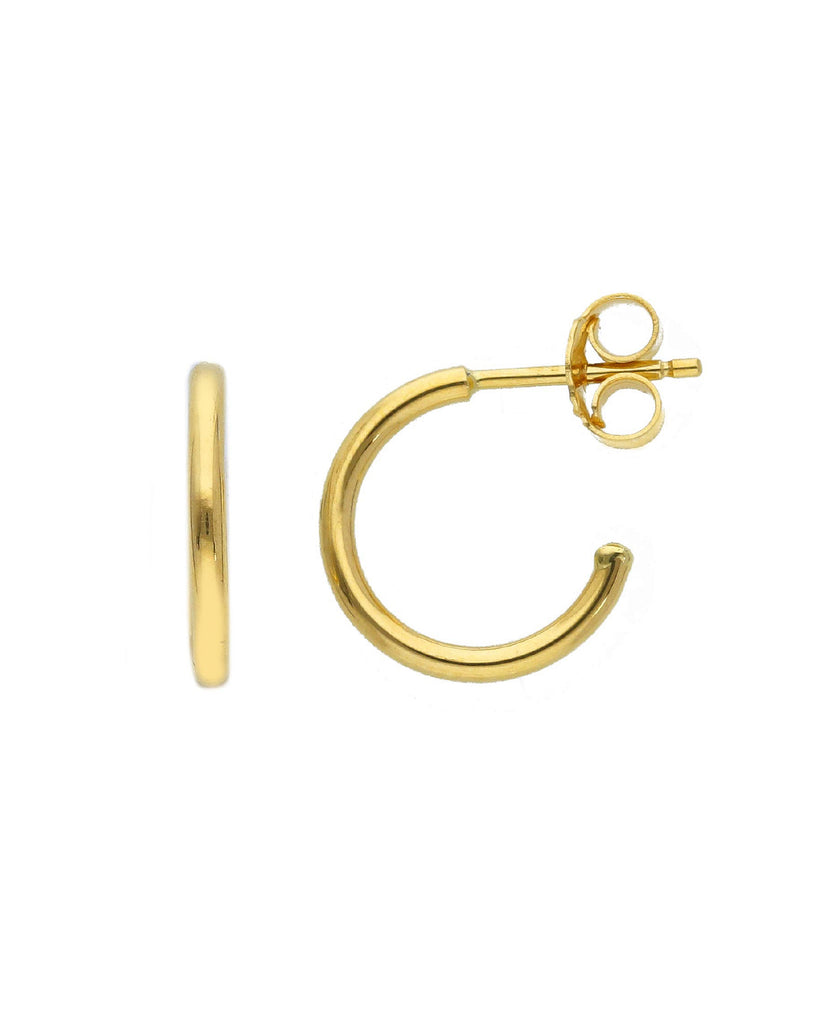 Orecchini a cerchio da donna della collezione JOY Gioielli in oro giallo 18 kt diametro 10 mm chiusura a perno 251090