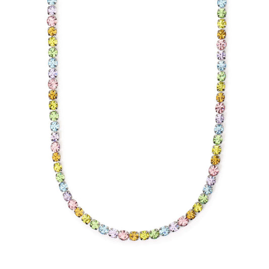 Collana tennis donna 2Jewels Youcolors acciaio con cristalli multicolor colori accesi 3 mm