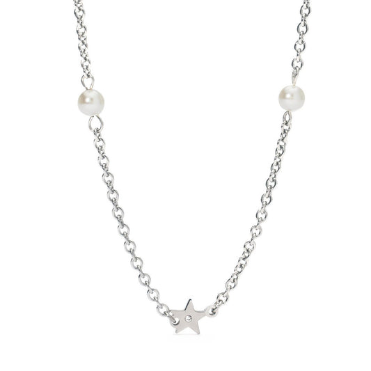 Collana donna 2Jewels Preppy in acciaio con stella passante, cristalli e perle