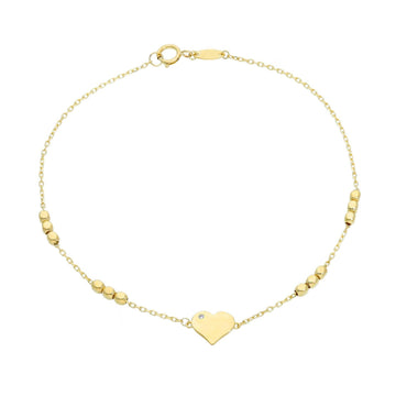 Bracciale donna JOY Gioielli Oro in oro giallo con cuore e sfere