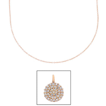 Collana donna JOY Gioielli in oro rosé con condolo pavé di zirconi