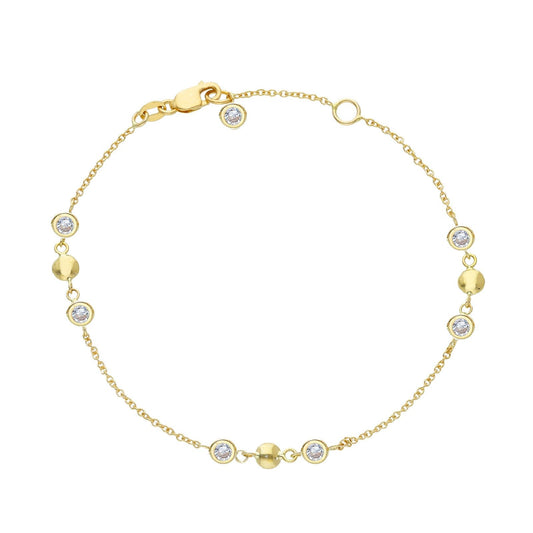 Bracciale donna JOY Gioielli in oro giallo con sfere e zirconi