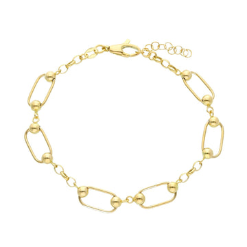 Bracciale donna JOY Gioielli Oro in oro giallo maglie ovali e sfere