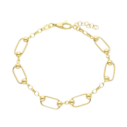 Bracciale donna JOY Gioielli Oro in oro giallo maglie ovali e sfere