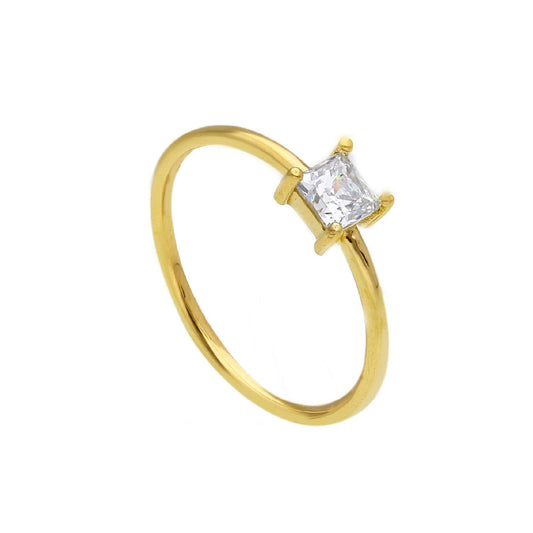 Anello solitario donna JOY Gioielli Oro giallo con zircone quadrato