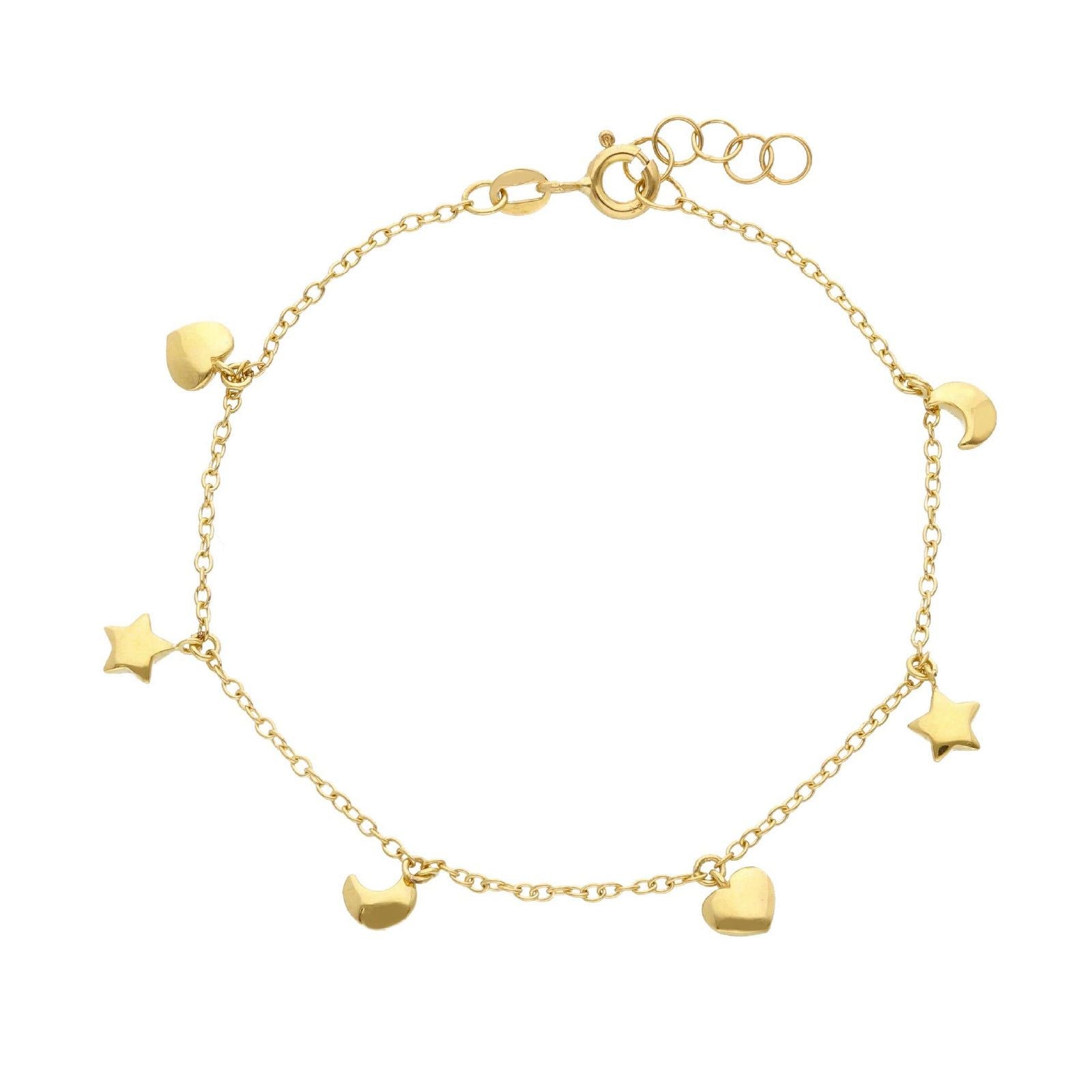 Bracciale donna JOY Gioielli in oro giallo con stelle, lune e cuori 264359-1