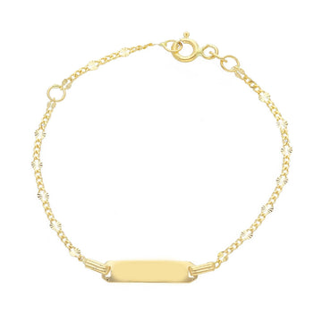 Bracciale bambino/a JOY Gioielli in oro giallo con targhetta rettangolare