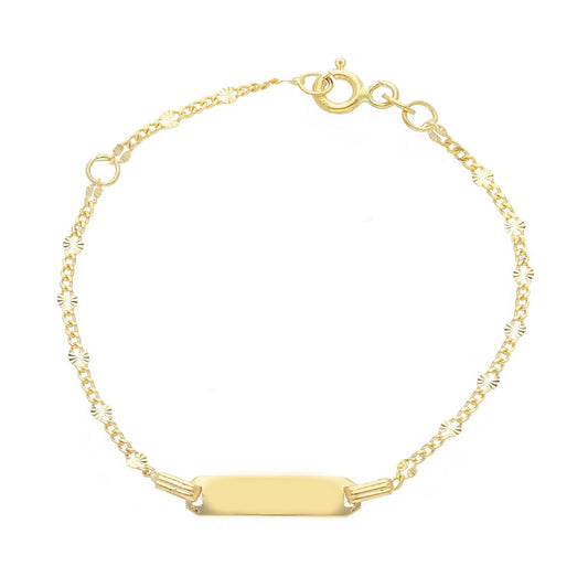 Bracciale bambino/a JOY Gioielli in oro giallo con targhetta rettangolare