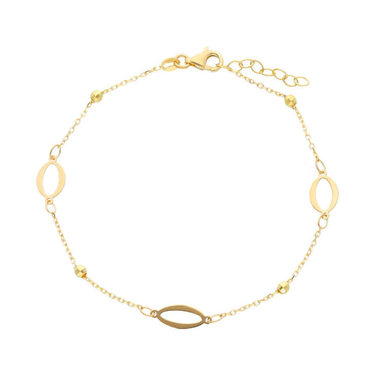 Bracciale donna JOY Gioielli in oro giallo maglie ovali e sfere