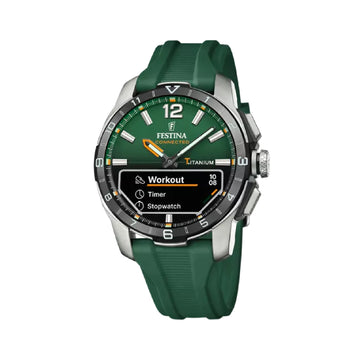 Orologio multifunzione Festina in titanio verde da uomo MISURA UNICA