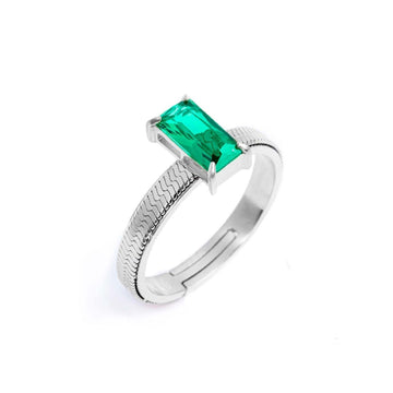 Anello solitario donna Marlù Sparkles acciaio con zircone verde