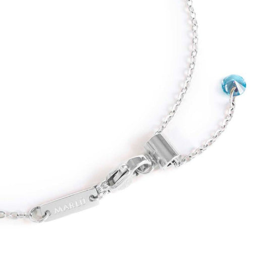 Bracciale catena Marlù Sparkles donna acciaio con zirconi e smalto azzurro