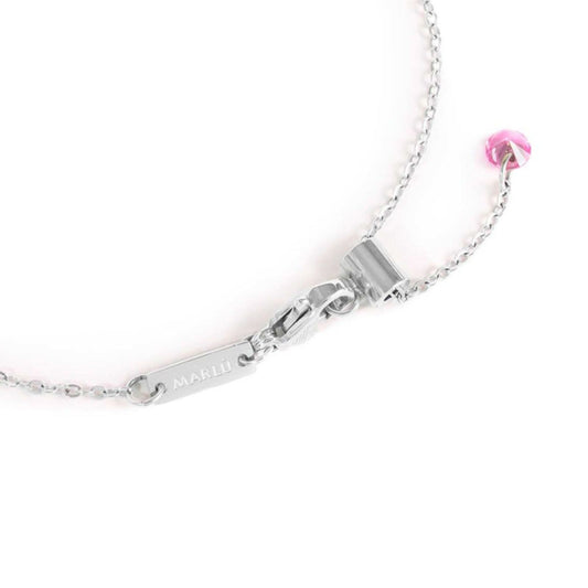 Bracciale catena Marlù Sparkles donna acciaio con zirconi e smalto rosa