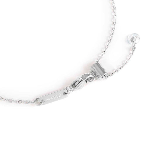 Bracciale catena Marlù Sparkles donna acciaio con zirconi e smalto bianco