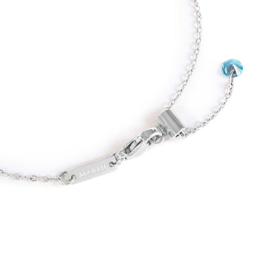 Collana girocollo Marlù Sparkles donna acciaio con zirconi e smalto azzurro