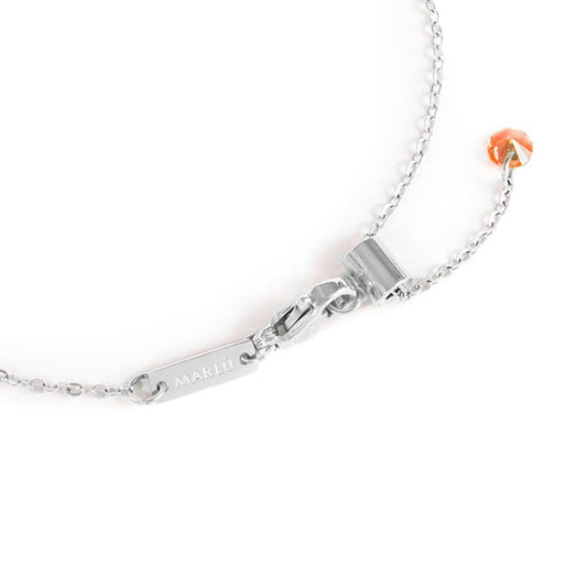 Collana girocollo Marlù Sparkles donna acciaio con zirconi e smalto arancione