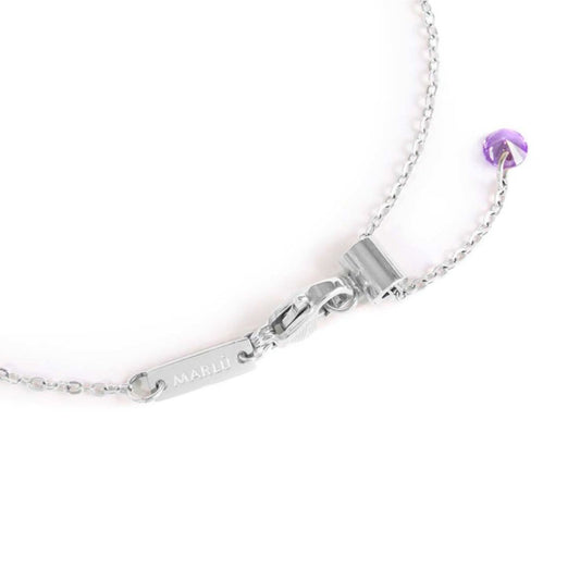 Collana girocollo Marlù Sparkles donna acciaio con zirconi e smalto viola