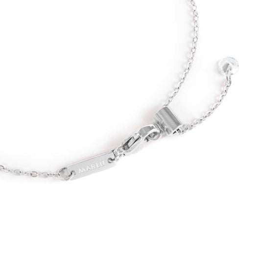 Collana girocollo Marlù Sparkles donna acciaio con zirconi e smalto bianco