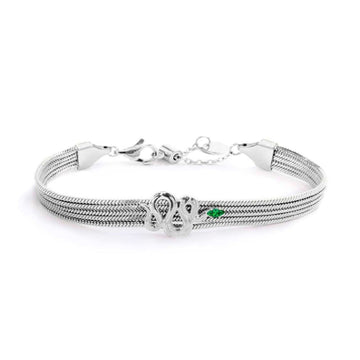 Bracciale snake multifilo da donna Marlù Vision in acciaio con serpente e zircone verde