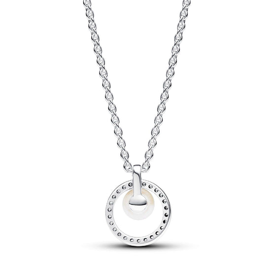 Collana con Perla d'Acqua Dolce Coltivata e Pavè 393165C01-45-2